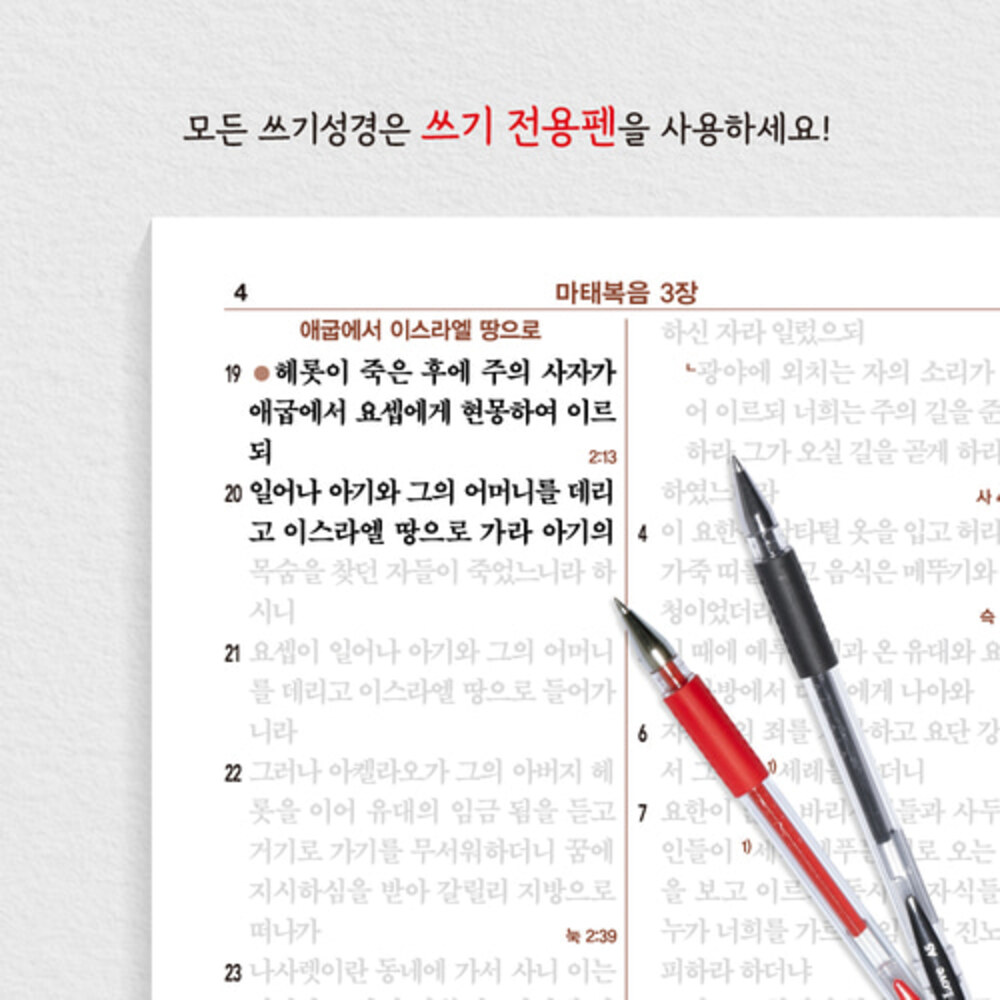 쓰기성경 전용펜 레드 (1박스 12개)